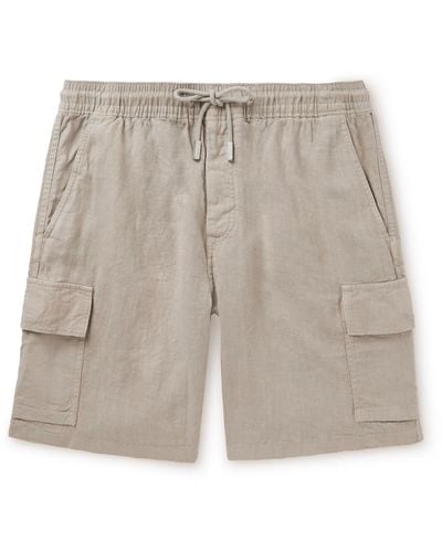 Vilebrequin Straight-leg Linen Drawstring Cargo Shorts - Gray