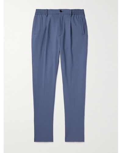 Altea Pantaloni a gamba affusolata in misto lana Wayne - Blu