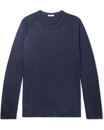 James Perse Loopback Supima Cotton-jersey Sweatshirt - Blue