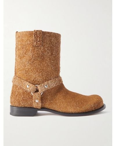 Loewe Paula's Ibiza Campo Brushed-suede Boots - Brown