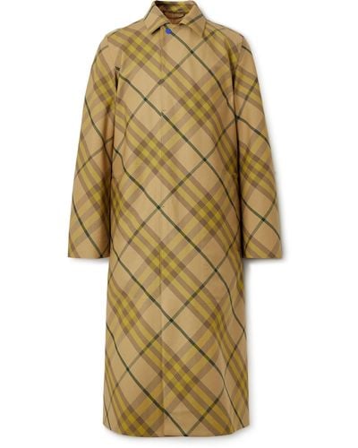 Burberry Checked Wool-twill Car Coat - Brown