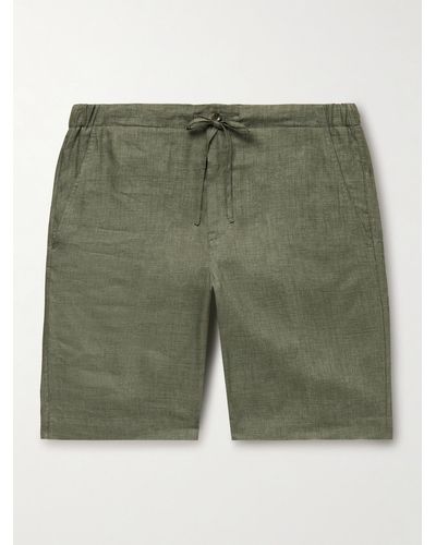 Loro Piana Straight-leg Linen Drawstring Bermuda Shorts - Green