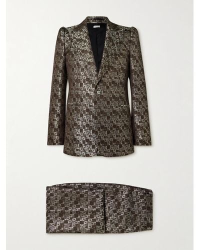 Dries Van Noten Slim-fit Metallic Jacquard Tuxedo - Grey