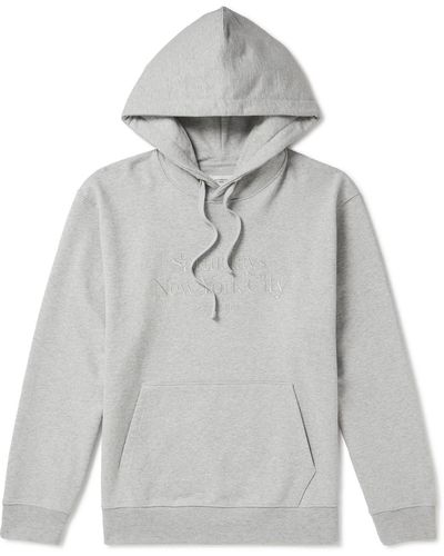 Saturdays NYC Ditch Miller Logo-embroidered Cotton-jersey Hoodie - Gray