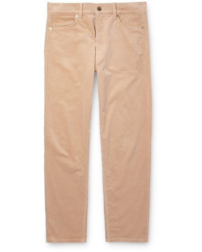 Agnona Straight-leg Stretch-cotton Corduroy Pants - Natural