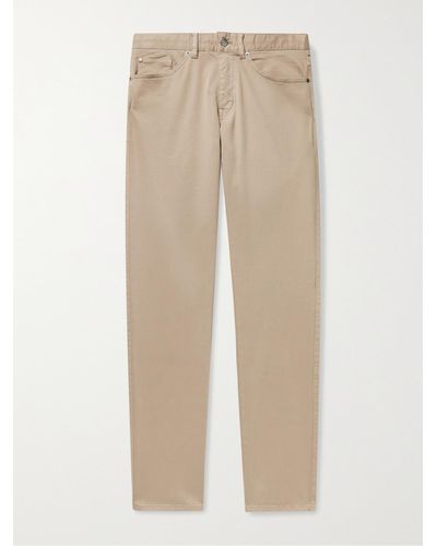 Peter Millar Ultimate Stretch Cotton And Modal-blend Sateen Trousers - Natural
