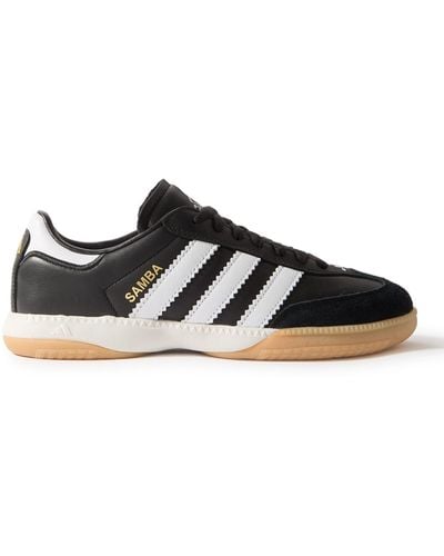 adidas Originals Samba Mn Suede-trimmed Leather Sneakers - Black