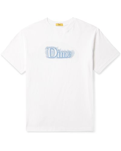 Dime Noize Logo-print Cotton-jersey T-shirt - White