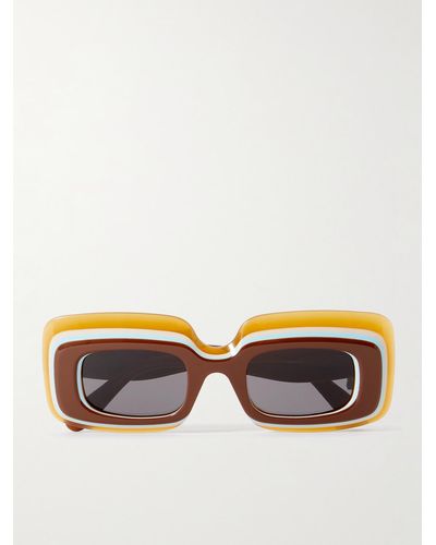 Loewe Paula's Ibiza Rectangular-frame Acetate Sunglasses - Brown