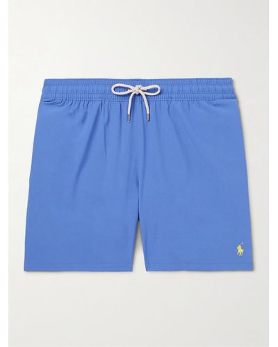 Polo Ralph Lauren Shorts da mare medi a gamba dritta in tessuto riciclato Traveler - Blu