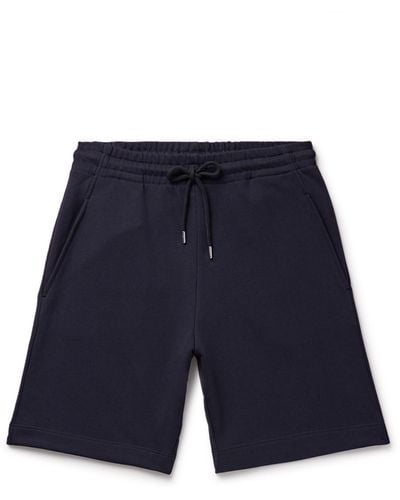 Dries Van Noten Straight-leg Cotton-jersey Drawstring Shorts - Blue