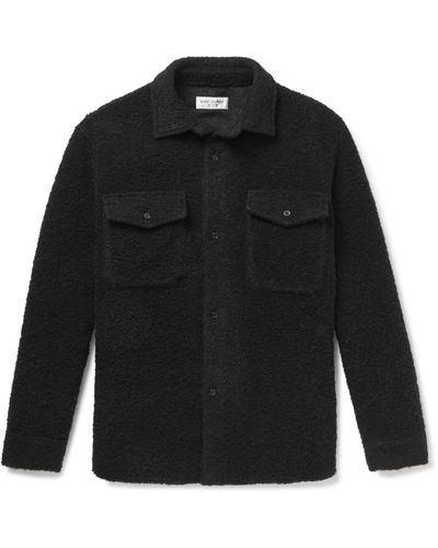 Saint Laurent Bouclé Overshirt - Black