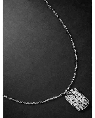 Suzanne Kalan White Gold Diamond Pendant Necklace - Black