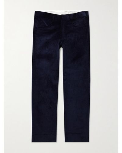 Anderson & Sheppard Slim-fit Cotton-corduroy Pants - Blue