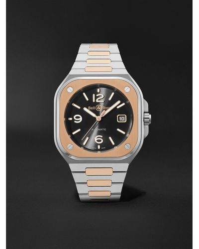Bell & Ross Br 05 Black Steel And Gold Automatic 40mm 18-karat Rose Gold And Steel Watch