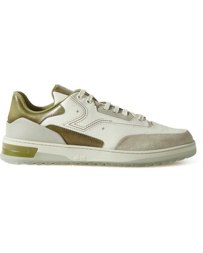 Berluti Playoff Suede-trimmed Leather Sneakers - White