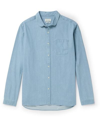 Oliver Spencer Mullins Penny-collar Denim Shirt - Blue