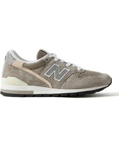New Balance 996 Suede And Mesh Sneakers - Gray