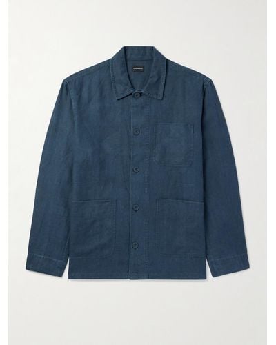 Club Monaco Linen Shirt Jacket - Blue