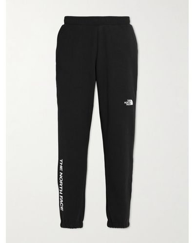 The North Face M Tech Tapered Shell-trimmed Cotton-blend Jersey Joggers - Black