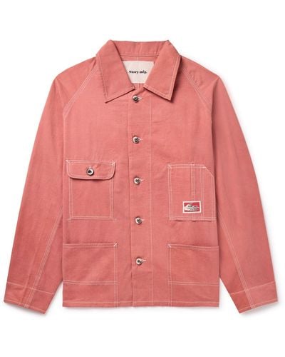 STORY mfg. Railroad Organic Cotton-twill Jacket - Pink