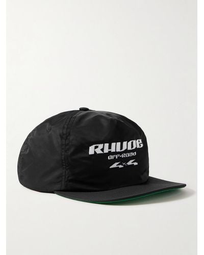Rhude Logo-embroidered Nylon And Twill Baseball Cap - Black