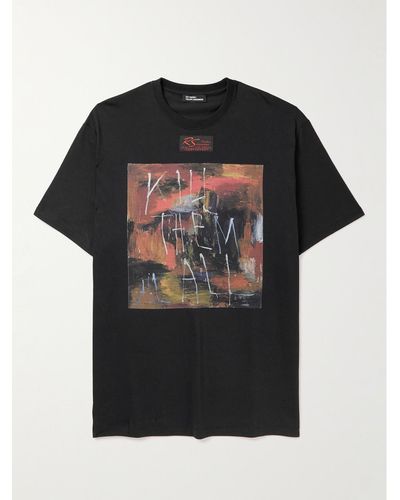 Raf Simons Philippe Vandenberg Printed Cotton-jersey T-shirt - Black
