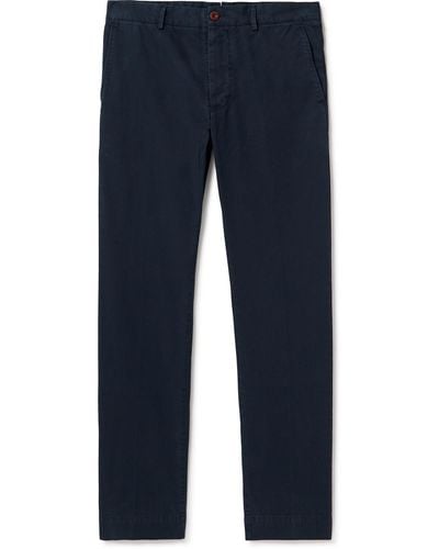 Sid Mashburn Field Slim-fit Tapered Garment-dyed Cotton-twill Pants - Blue