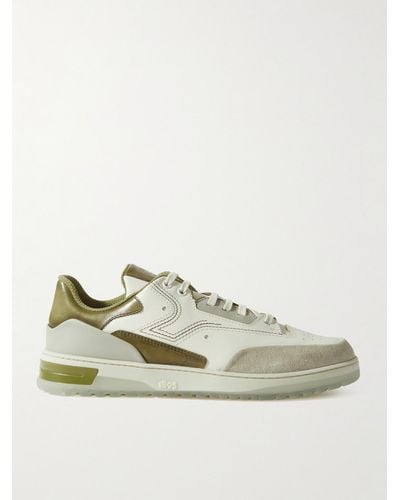 Berluti Playoff Suede-trimmed Leather Trainers - White