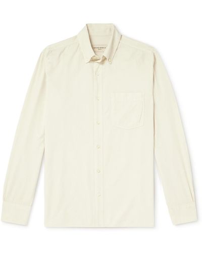 Officine Generale Arsene Button-down Collar Cotton-blend Corduroy Shirt - White