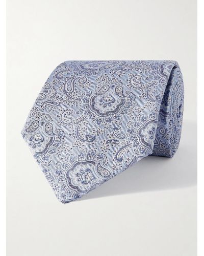 Etro 8cm Paisley-jacquard Silk Tie - Blue