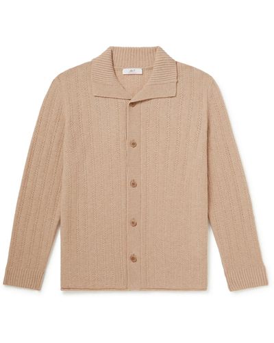 MR P. Wolly Open-knit Wool Cardigan - Natural
