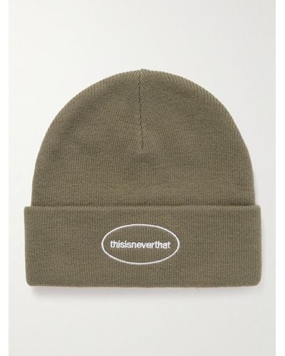 thisisneverthat E/t Logo-embroidered Ribbed-knit Beanie - Green
