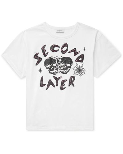 Second Layer Skull Crush Printed Cotton-jersey T-shirt - White