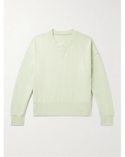 Visvim Court Cotton And Cashmere-blend Jersey Sweatshirt - Green