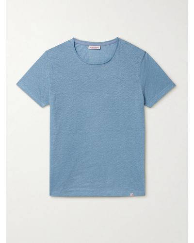 Orlebar Brown OB-T schmal geschnittenes T-Shirt aus Leinen-Jersey - Blau