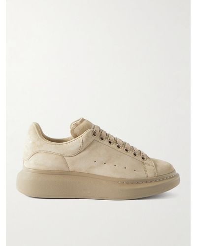 Alexander McQueen Exaggerated-Sole Suede Trainers - Natural