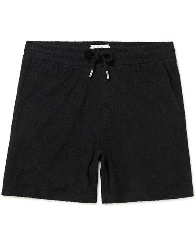 MR P. Straight-leg Cotton-terry Drawstring Shorts - Black