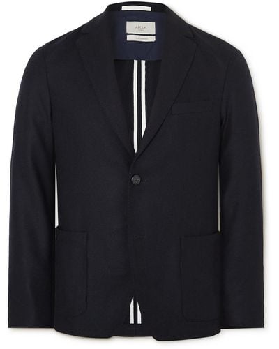 Altea Alfonso Unstractured Cashmere-flannel Blazer - Black