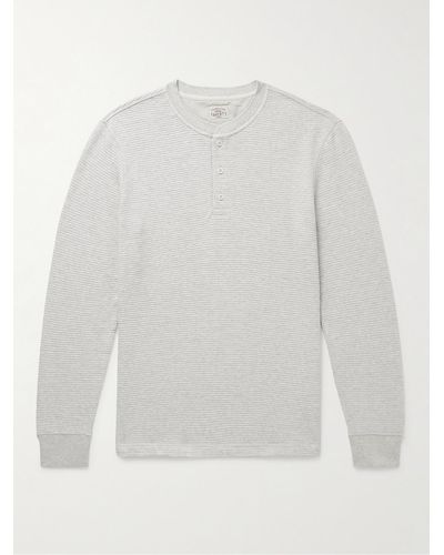 Faherty Surf Waffle-knit Cotton-blend Henley T-shirt - White