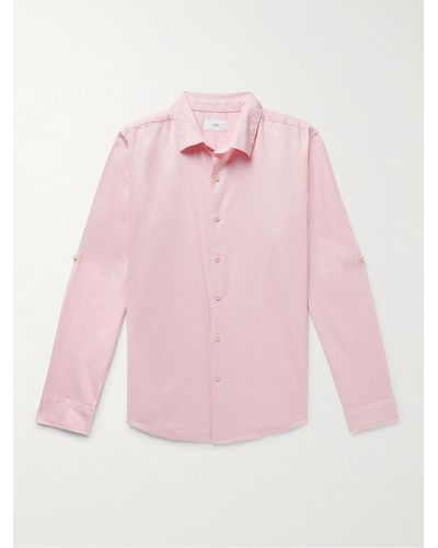 Onia Stretch Linen-blend Shirt - Pink