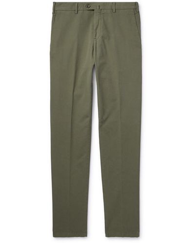 Loro Piana Slim-fit Stretch-cotton Pants - Green