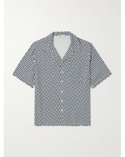 Onia Camicia stampata con colletto aperto - Blu