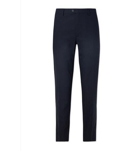 Club Monaco Sutton Straight-leg Cotton And Wool-blend Pants - Blue