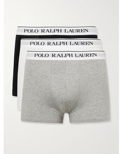 Polo Ralph Lauren Three-pack Stretch-cotton Jersey Boxer Briefs - Grey