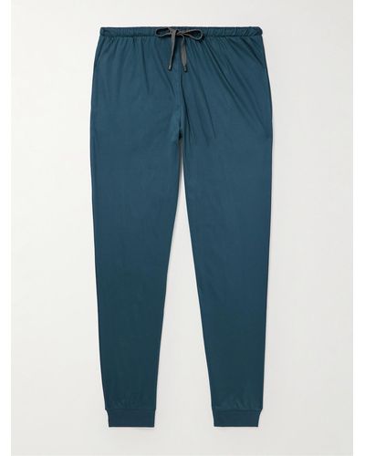 Zimmerli of Switzerland Slim-fit Sea Island Cotton Sweatpants - Blue