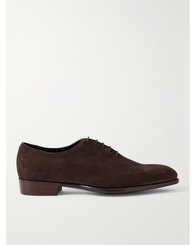 George Cleverley Merlin Whole-cut Suede Oxford Shoes - Brown