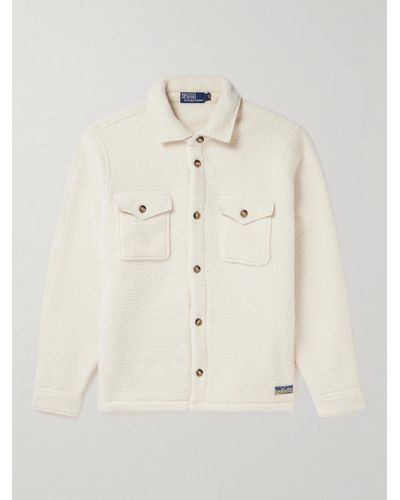 Polo Ralph Lauren Cotton-blend Fleece Overshirt - Natural