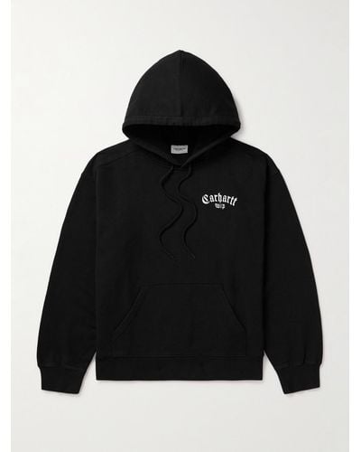 Carhartt Onyx Logo-embroidered Cotton-jersey Hoodie - Black