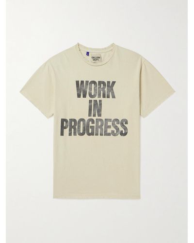 GALLERY DEPT. Work In Progress T-Shirt aus Baumwoll-Jersey mit Print in Distressed-Optik - Natur